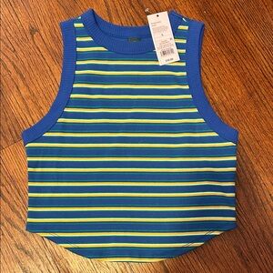 Wild Fable Blue and Green Striped Tank Top